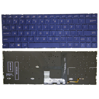 Asus ZenBook UX334, UX334U, U334U, UX334A, blue backlit US keyboard