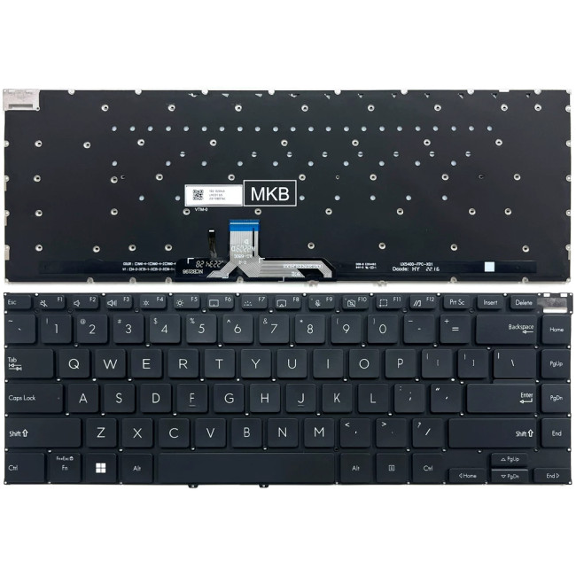 Asus Zenbook 14X UM5401Q UM5401QA black backlit US keyboard - main product image