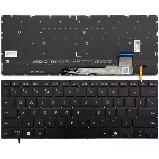 Asus Vivobook S14 S3407QA S3407VA S3407CA backlit US keyboard - main product image