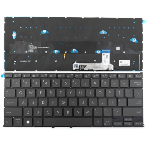 Asus Zenbook S 13 OLED UX5304, UX5304VA, UX5304UA, UX5304MA, 2023 backlit US keyboard - main product image