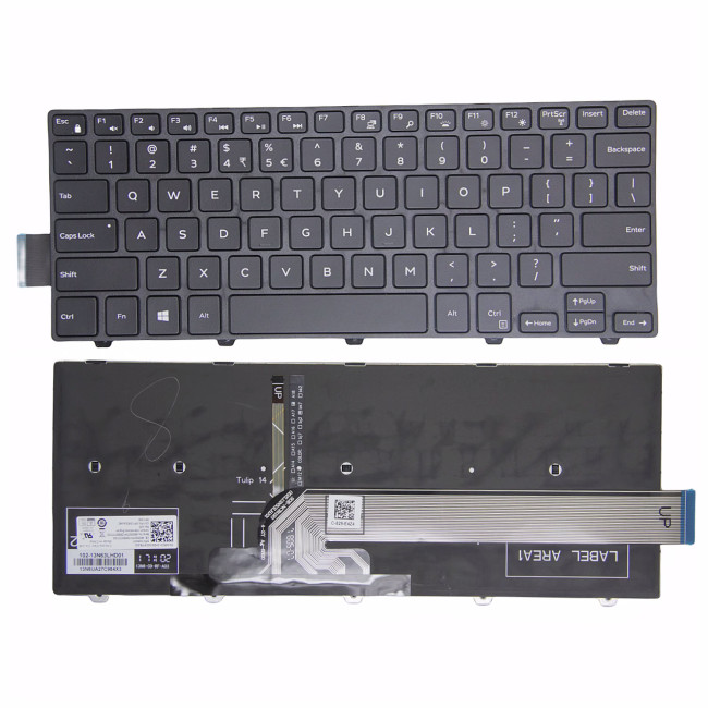 Dell 14M 14C 14-3000 14-5000 5447 5451 3458 3451 3443 3442 3441 Latitude 3450 backlit US keyboard - main product image