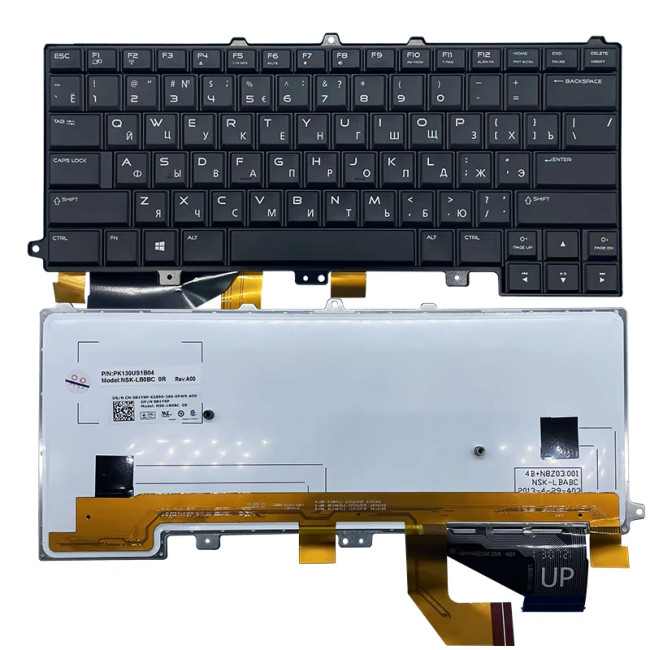 Dell AlienWare M14X M15X R1 R2 R3 R4 black backlit Russian RU keyboard - main product image