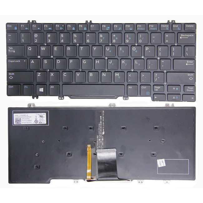 Dell LATITUDE 5280 5288 5289 5290 7280 7290 7380 7389 7390 backlit US keyboard - main product image