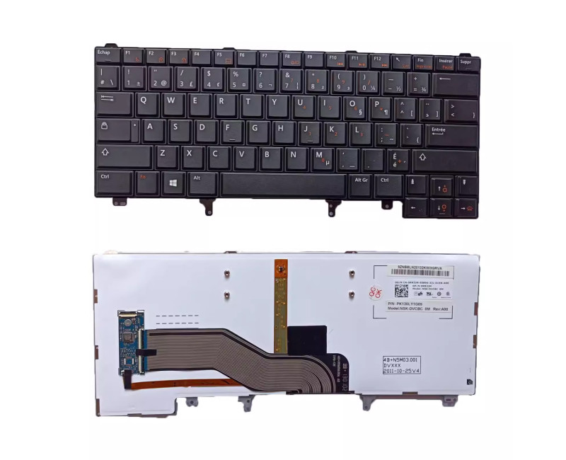 Dell E6420 E5420 E5430 E6220 E6320 E6330 E6420 E6430 backlit Canadian French CF keyboard - additional view 