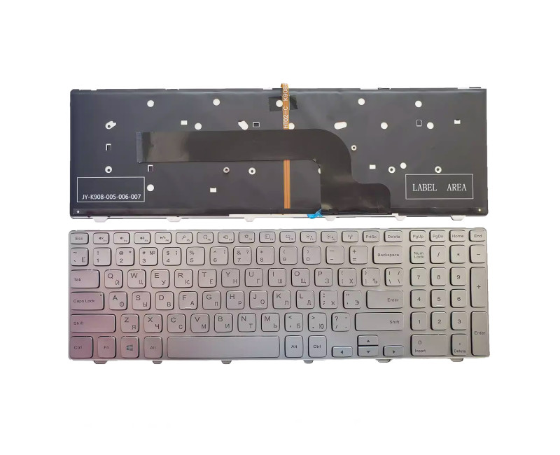 DELL INSPIRON 15 7537 7000 P36F silver backlit Russian RU keyboard