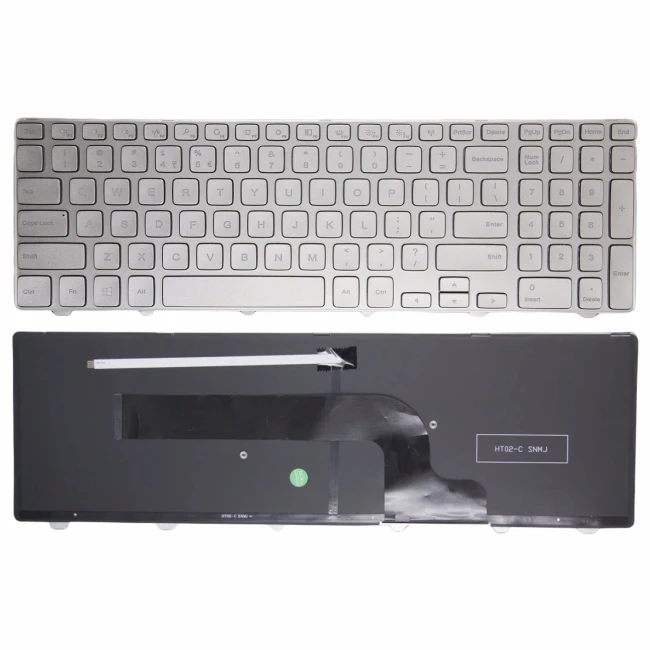 Dell INSPIRON 15 7537 P36F 17 7000 7746 7737 P24 silver backlit US keyboard OEM - main product image