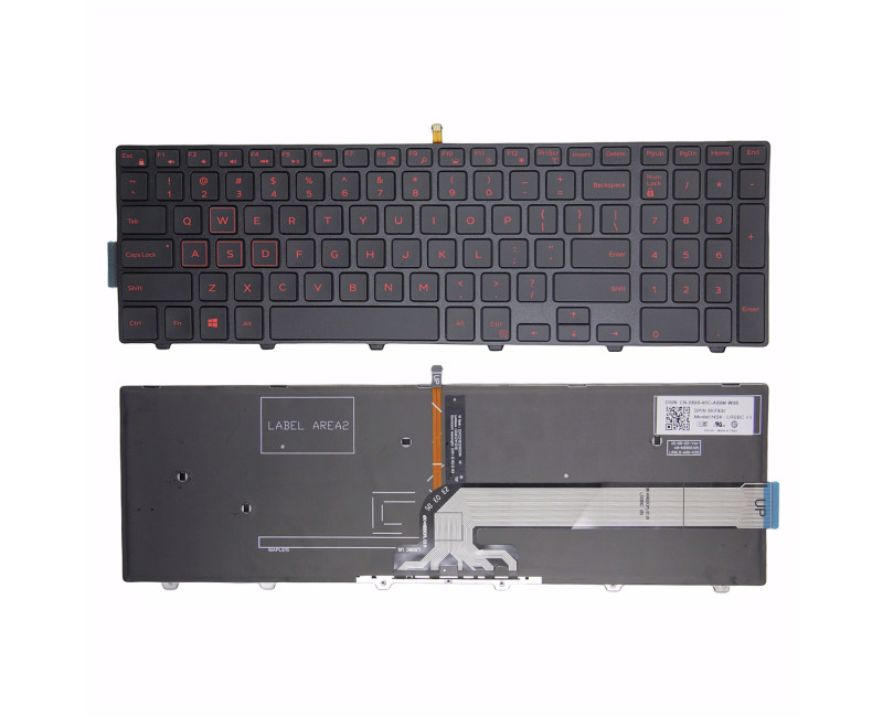 Dell INSPRON 15 15-3000 15-5000 5542 5543 5545 5547 5548 5551 5558 7557 3568 red backlit US keyboard original - additional view 