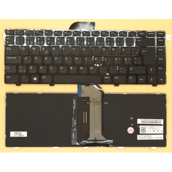 Dell Inspiron 14 3421 3437 backlit Norwegian NE keyboard - main product image