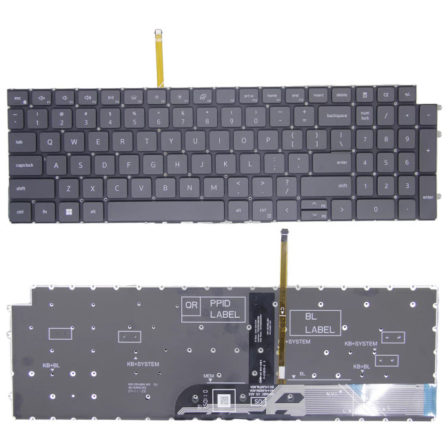 Dell Inspiron 3511 3515 15 5510 5515 5518 7510 3510 black backlit US keyboard high copy - main product image