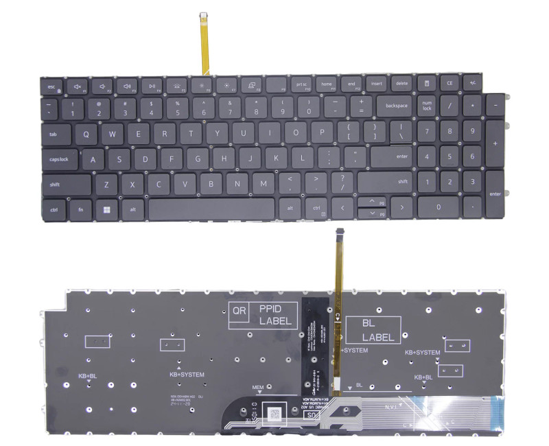 Dell Inspiron 3511 3515 15 5510 5515 5518 7510 3510 black backlit US keyboard high copy - additional view 
