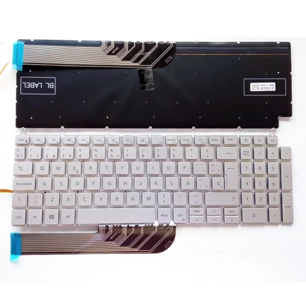 Dell Inspiron 5584 5590 5593 5594 5598 7590 7591 silver backlit Spanish SP keyboard - main product image