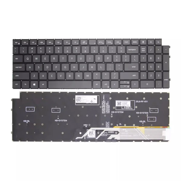 Dell Latitude 3520 3525 E3520 P108F 16Plus 7610 black backlit US keyboard - main product image