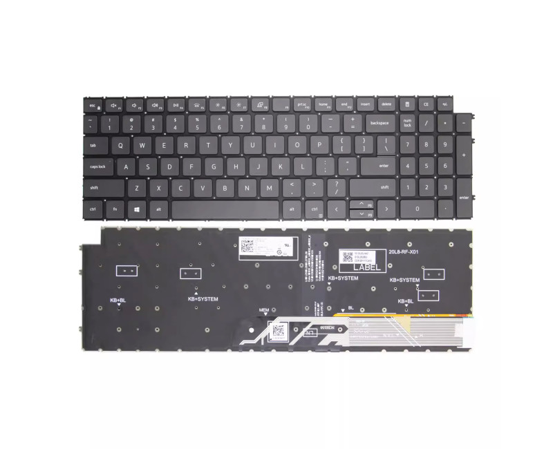 Dell Latitude 3520 3525 E3520 P108F 16Plus 7610 black backlit US keyboard - additional view 