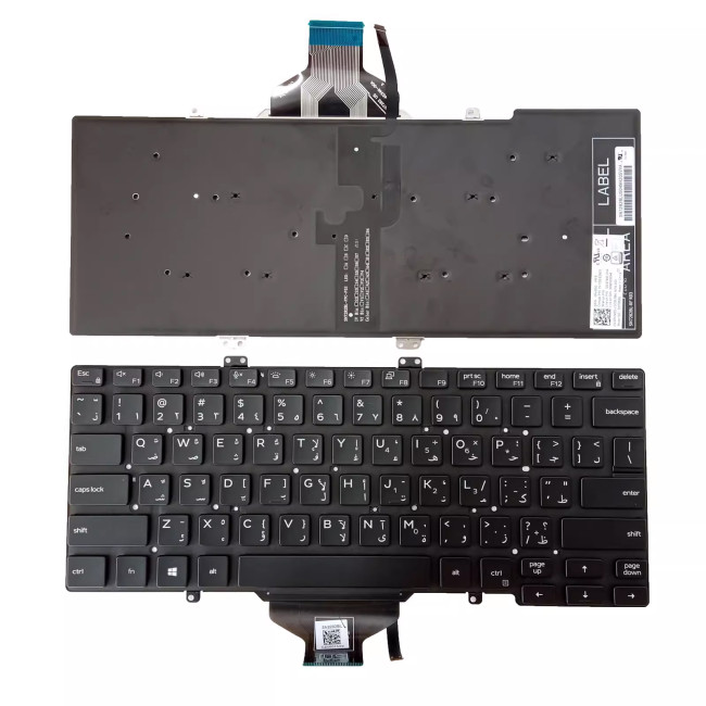 Dell Latitude 5400 5401 5410 5411 7400 black backlit Arabic AR keyboard - main product image