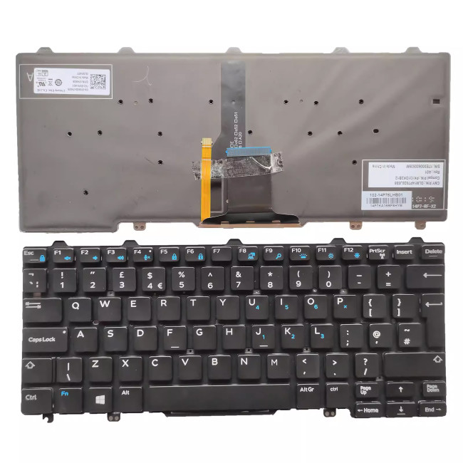 Dell Latitude E5270 E7270 XPS 12 inch E9250 backlit UK keyboard - main product image