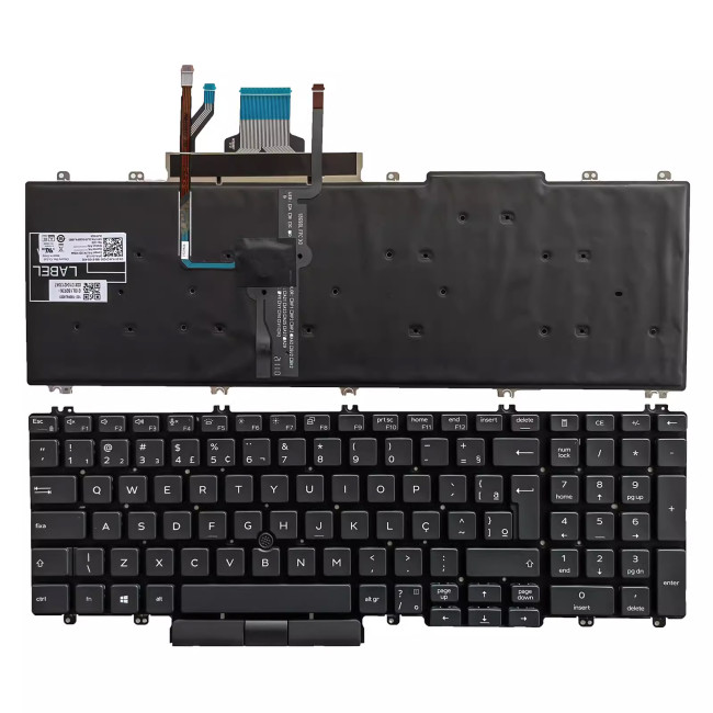 Dell Precision 3500 3501 3540 3541 3550 Latitude 5500 5501 5510 5511 backlit Brazilian BR keyboard - main product image