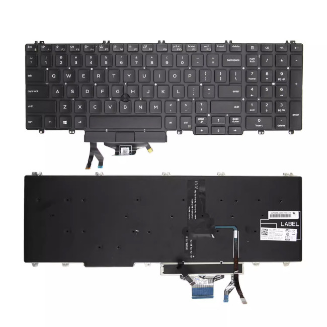 Dell Precision 3500 3501 3540 3541 3550 Latitude 5500 5501 5510 5511 with trackpoint backlit US keyboard - main product image