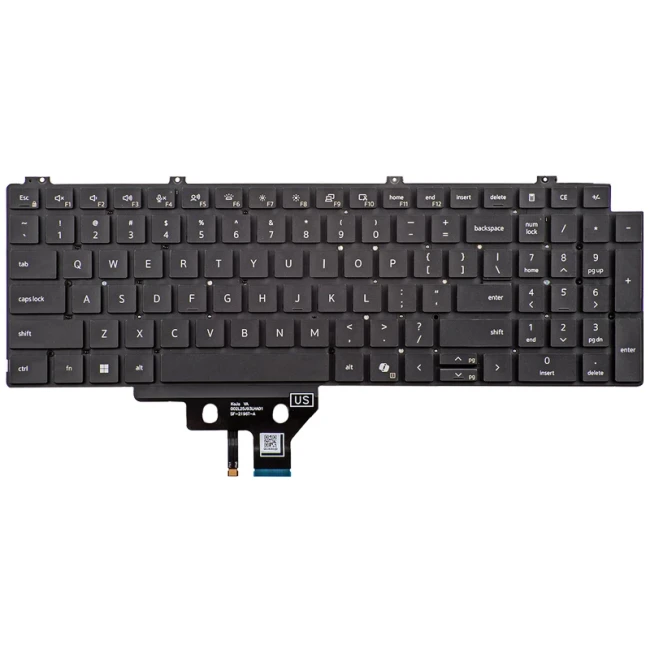 DELL Pro Precision 5 16S PW516260 PW516265 backlit US keyboard black - main product image