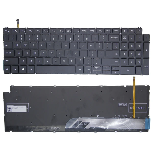 Dell Vostro 15 3500, Vostro 15 3501, Latitude 3510, P83F, P86F, black backlit US keyboard - main product image
