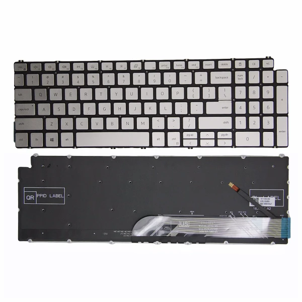 Dell Vostro 15 3500 3501 Latitude 3510 P83F P86F silver backlit US keyboard - main product image