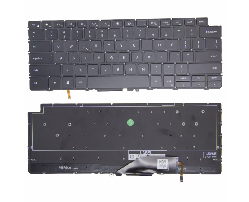 Dell XPS 13-7390 2in1 P103G black backlit US keyboard - additional view 