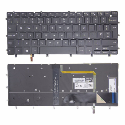 DELL XPS 13 9343 9350 9360 P54G P41F P57G backlit UK keyboard