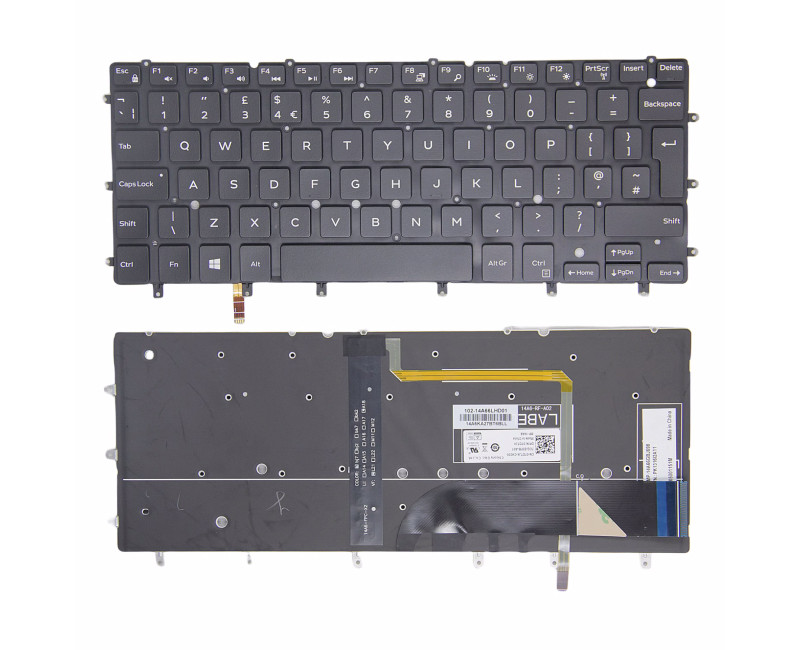 DELL XPS 13 9343 9350 9360 P54G P41F P57G backlit UK keyboard