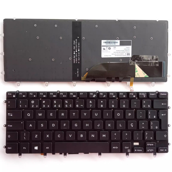 Dell XPS 15-9550 9560 9570 7558 7568 7590 P56F M5510 backlit Brazilian BR keyboard - main product image