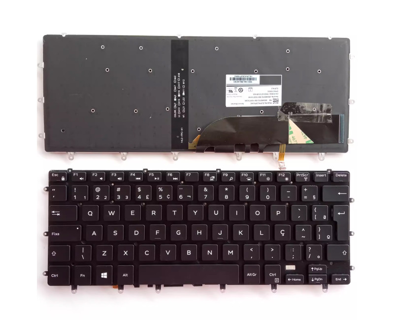Dell XPS 15-9550 9560 9570 7558 7568 7590 P56F M5510 backlit Brazilian BR keyboard - additional view 