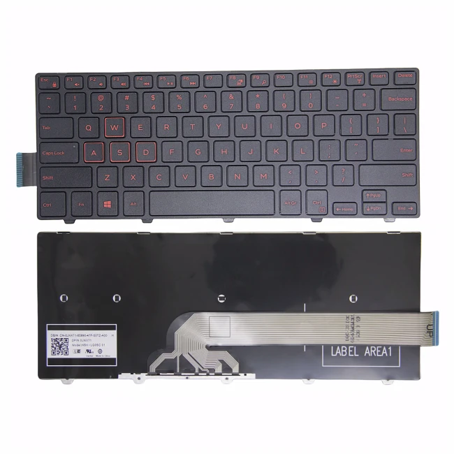 Dell 3465 3468 Latitude 3450 3460 3470 3480 red US keyboard - main product image