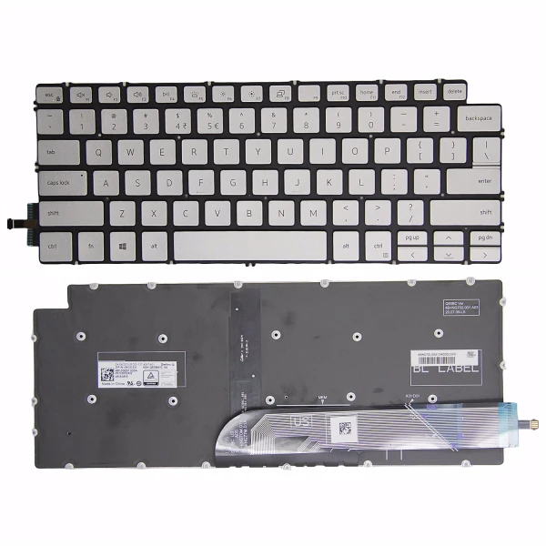 Dell 5408 5405 5406 5415 P121G P113G P114G P126G P115G silver backlit US keyboard - main product image