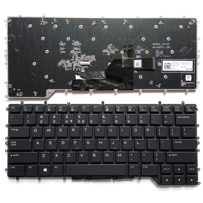 Dell Alienware M15 R2, M15 R3, 2020 black RGB backlit US keyboard - main product image