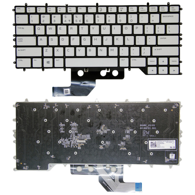 Dell Alienware M15 R2, M15 R3, 2020 white RGB backlit US keyboard - main product image