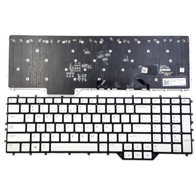 Dell Alienware M17 R2, M17 R3, Area 51m R2, P41E, white RGB backlit US keyboard per-key