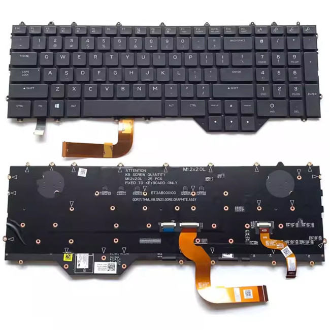 Dell Alienware M17 R4, P45E, black RGB backlit US keyboard - main product image