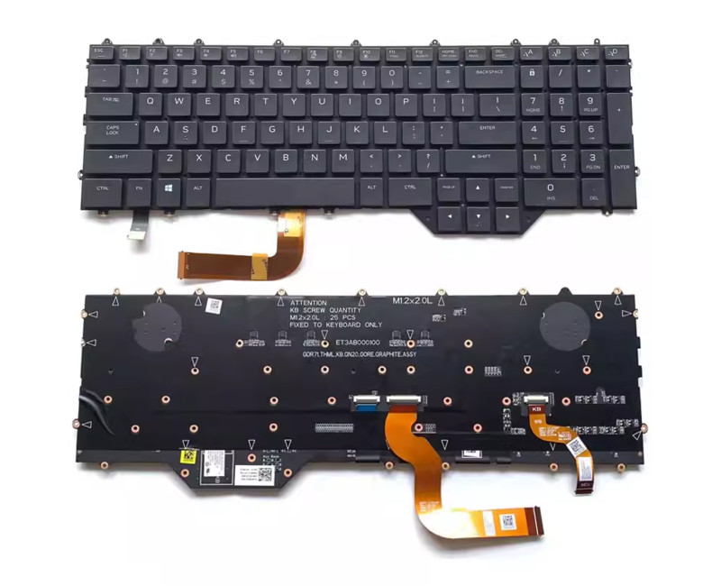 Dell Alienware M17 R4, P45E, black RGB backlit US keyboard - additional view 