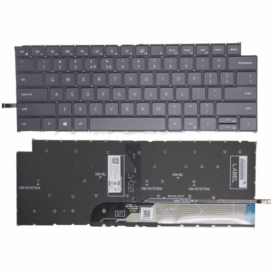 Dell Inspiron 13 5310 5320, 14 7430 7435, 16 5620 5625 5630 5635, 16 Plus 7620 7630 black backlit US keyboard - main product image