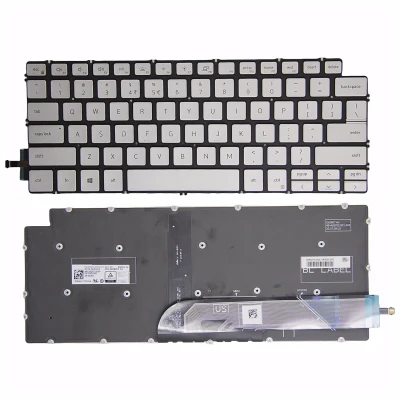 Dell Inspiron 13 5390 5391 7391 14 5493 5498 7490 7491 silver backlit US keyboard original