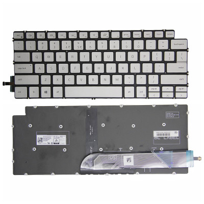 Dell Inspiron 14 7400, 7401, 7405, 7415 5494, Inspiron 13 5300, silver backlit US keyboard original