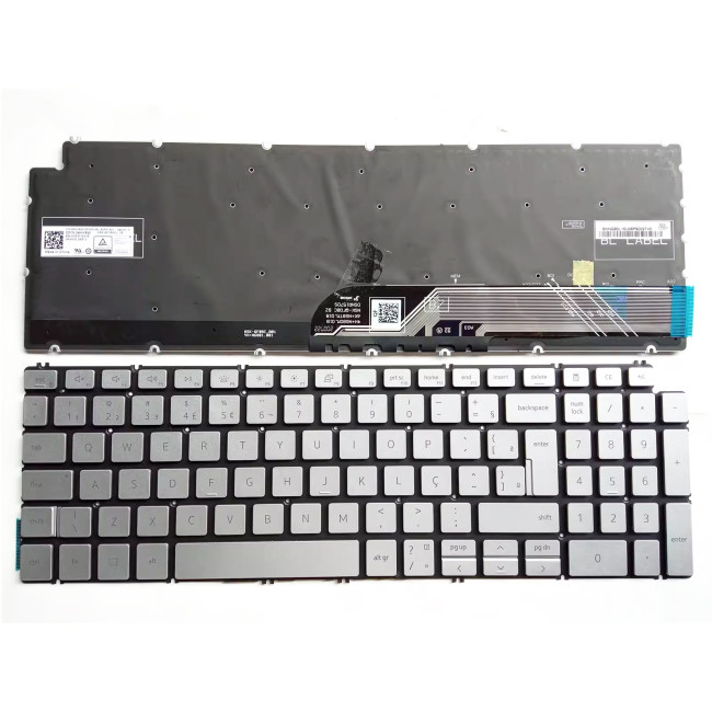 Dell Inspiron 15-7506 7590 7591 7791 7506 2in1 silver backlit Brazilian BR keyboard - main product image
