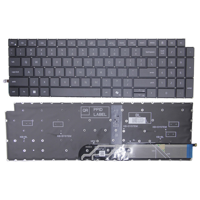 Dell Inspiron 16 5640, Inspiron 16 5645, 16 PLUS DB16250, DB16255, black backlit US keyboard - main product image