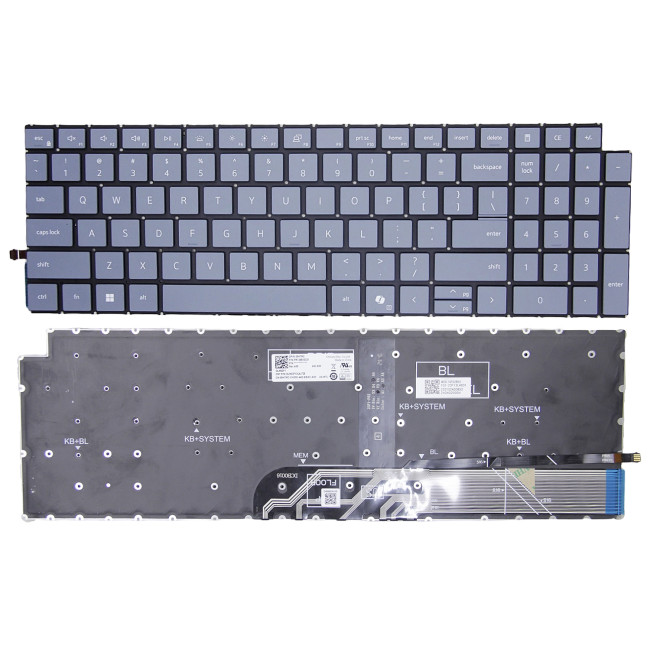 Dell Inspiron 16 5640, Inspiron 16 5645, 16 PLUS DB16250, DB16255, gray backlit US keyboard - main product image