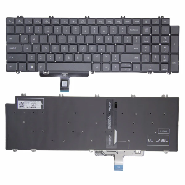 Dell Latitude 5520 5521 5530 Precision 3560 3561 P104F backlit US keyboard - main product image