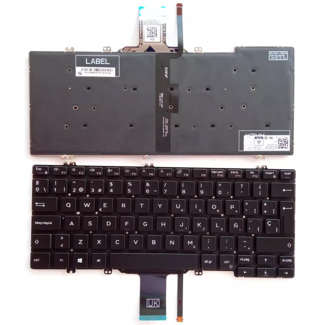 Dell Latitude 5300 2-in-1 5310 7300 backlit Spanish SP keyboard - main product image