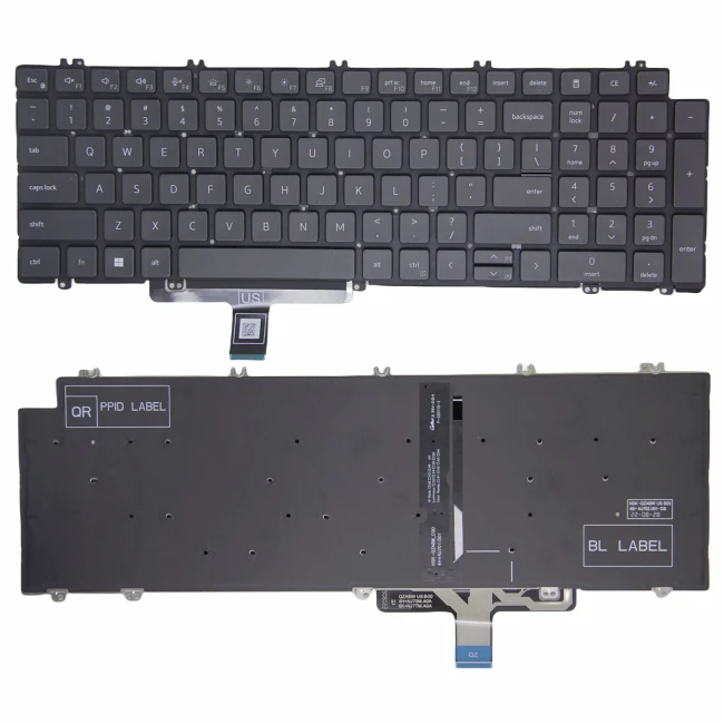 Dell Latitude 5520 5521 5530 Precision 3560 3561 P104F backlit US keyboard high copy - main product image