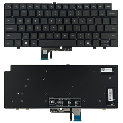 Dell Latitude 7340 7440 7640 Series 0H3DHT, black backlit US keyboard