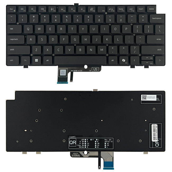 Dell Latitude 7340 7440 7640 0H3DHT black backlit US keyboard - main product image