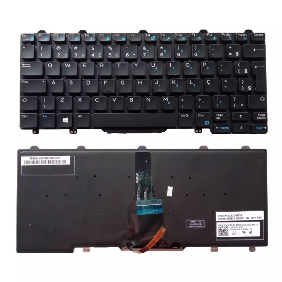 Dell Latitude E5250 E5270 E7250 E7270 backlit Brazilian BR keyboard - main product image