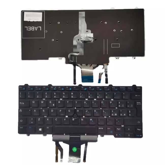 Dell Latitude E5450 E5470 E7450 E7470 backlit trackpoint Italian IT keyboard - main product image