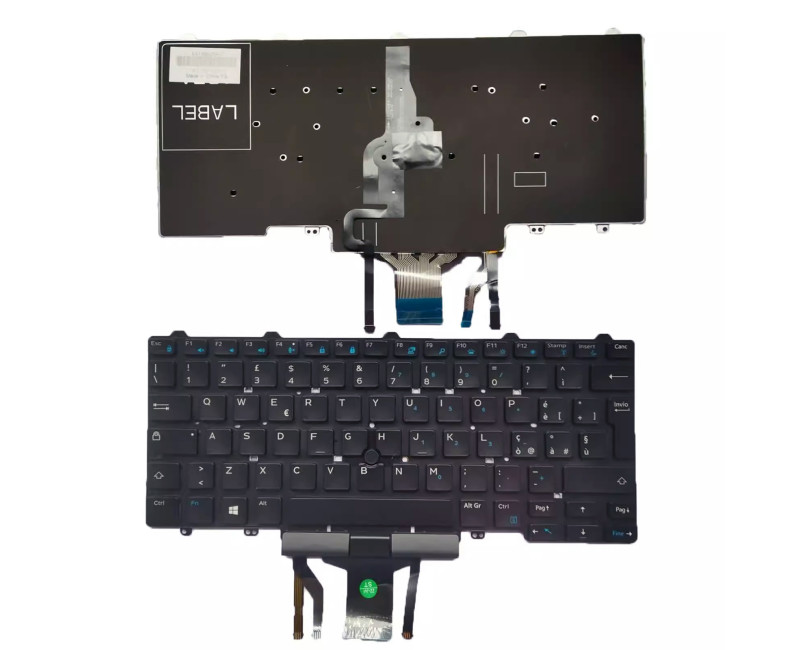 Dell Latitude E5450 E5470 E7450 E7470 backlit trackpoint Italian IT keyboard